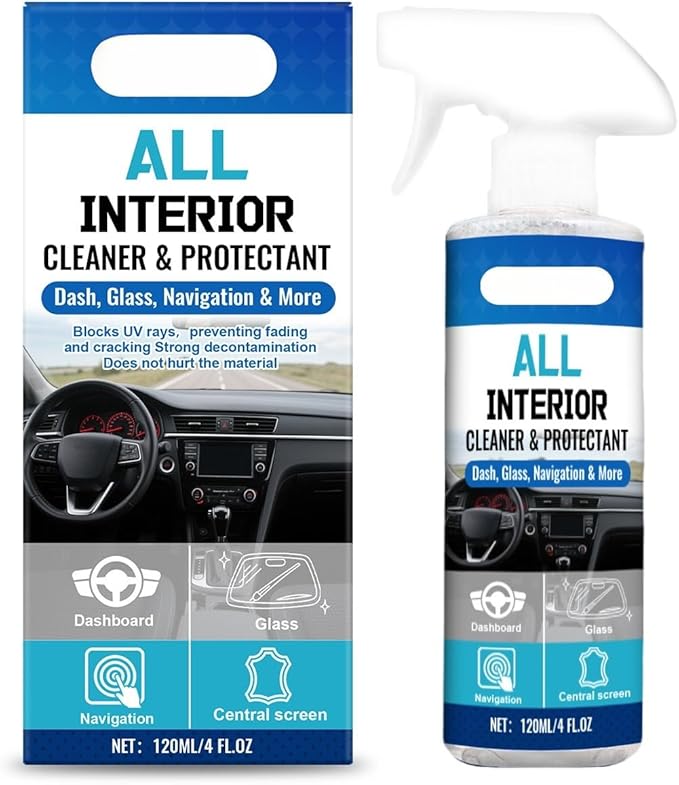Car Interior Cleaning Care Spray, Easy to Use, Reduces Odor, Maintains Shine(2pcs)