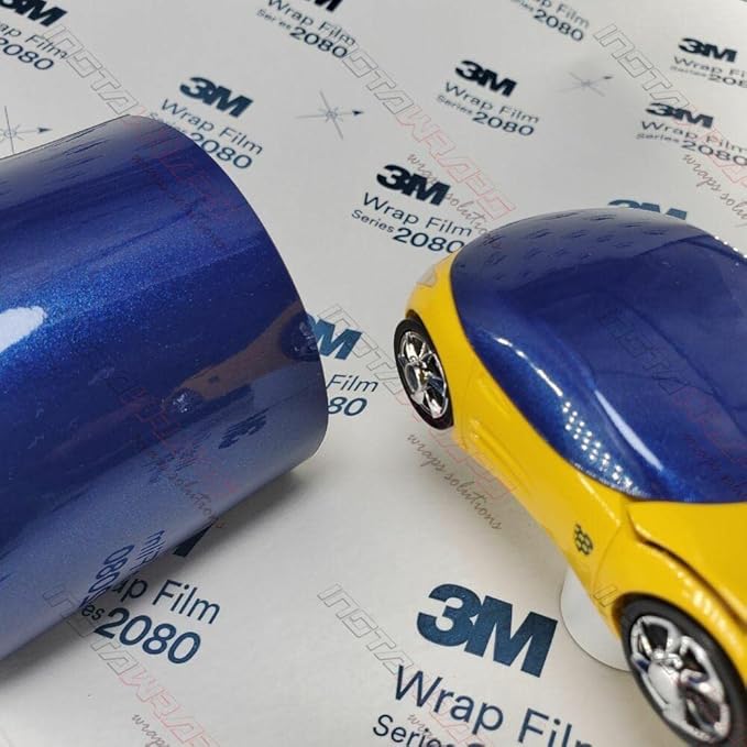 3M Car Wrap Roll 2080 Gloss Deep Blue Metallic | G217 | (5ft x 5ft (25 Sq/ft)) | Automotive Vinyl Wrap for Cars - Car Interior Wrap & Exterior | w/Free Instawraps Pro Glove