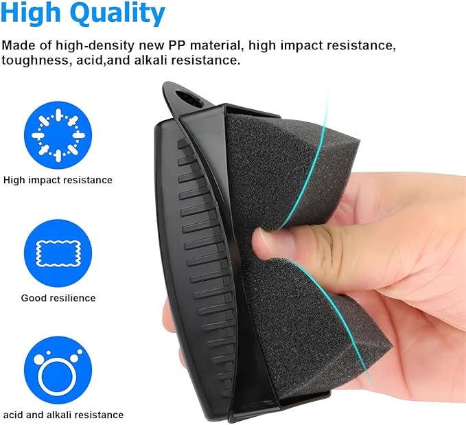 BESULEN 2 Pcs Tire Contour Dressing Applicator, Car Wheel Dressing Shine Sponge with Lid, Polishing Sponge Wax Buffing Pads for Auto, Foam Brush with Cover, Automotive Cleaning Accessories (Black)