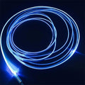 3m/9.8ft 5m/16ft Car Home LED Strip Ambient Light 2mm Plastic Optic Fiber Cable Skirt Tube Kit with 12V LED Light Source Illuminator (Ice Blue,3m/9.8ft)