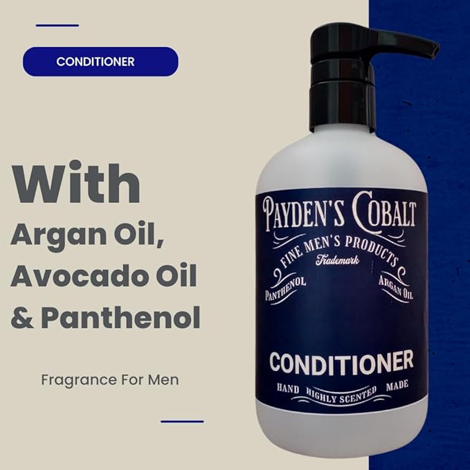 Payden's Cobalt Honey Cedar & Leather For Men Scented Argan Oil Hair Conditioner, 16 Oz