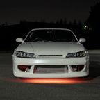 LEDGlow 4pc Orange Flexible Car Slimline LED Underbody Underglow Accent Neon Lighting Kit - 4 Unique Patterns - Water Resistant, Low Profile Tubes - Includes Control Box & Remote