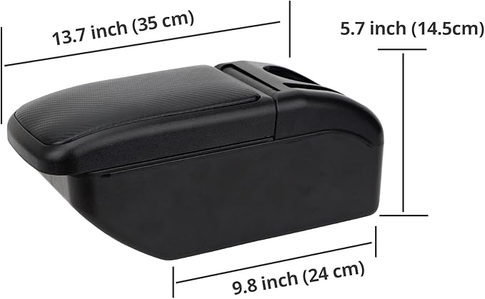 AULPHIKE Compatible with Nissan NV200 Armrest Car Center Console Organizer Armrests Double Layer Storage with USB Ports（Carbon Fiber Style）