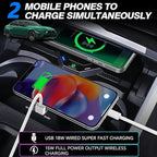 Wireless Car Charger for BMW 3 Series G20 2019-2024, for BMW 4 Series G22 2020-2024, for BMW 2 Series 2022-2024, OEM Custom Fit with 27W USB-A & Type-C Wireless Fast Phone Charging Pad