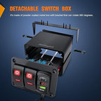 Nilight 2 Gang Rocker Switch Box 12V SPST ON Off Toggle Switches PD Type C and QC 3.0 USB Charger Voltmeter LED Light Waterproof Aluminum Mount Bracket Panel DIY Stickers for Boat Car RV Truck