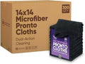 Microfiber Wholesale Pronto Cloths, Dual-Sided Microfiber Cleaning Towels, Soft Plush & Scrub Cloths for Dusting, Scrubbing, Kitchen, Windows & Car Detailing, Absorbent Bulk 300-Pack Black