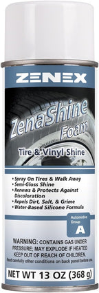 Zenex ZenaShine Foam - Professional Car Detail Spray & Shine |Great For Vinyl, Tires, Trim, & Bumpers | High-Gloss Shine & Protector | Interior & Exterior Protectant | Unscented | 13 oz (2 Pack)