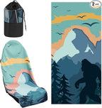 Hahafelt 2 Pack Car Seat Towel Covers with Storage Bag, 63 x 32 Inch Universal Non Slip Waterproof Sweat Protector for Car Truck, Gym Swimming Running, Machine Washable (Sasquatch)