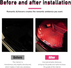 Car LED Strip Light, 24 LEDs RGB Neon Interior Atmosphere Lights, 12V Under Dash Ambient Night Light, Cigarette Lighter Auto Interior Decorative Lamp, Car Accessories (Red)