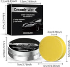 Ceramic Wax Cream for Cars, Strong Protection Car Coating Polishing Wax, Auto Car Scratch Repair Remover Paste with Sponge(2Pcs)
