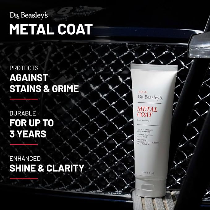 Dr. Beasley's Metal Coat 32 oz - 3 Year Protective Nanocoating for Exposed Metal, Enhances Shine & Clarity, Instant Bonding, Resists Stains, Fine Scratches, Etching