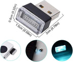 1/4/10 PCS USB LED Light Car Interior Styling Atmosphere Decorative Lamps Mini Universal Portable Ambient Lighting Kit Red Bule(10 PCS_Ice Blue)