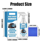 Car Rust & Iron Particle Remover Spray, Fast Acting Heavy Duty Metal Cleaner Rust Remover Spray, for Removing Rust and Particles from Cars, Tools, Bolts & More Removers for All Surfaces (2Pcs)