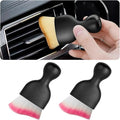 Blilo 2PCS Car Interior Detailing Brush with Dust Cover, Auto Soft Hair Cleaning Brushes, Scratch Free Curved Dirt Collectors, for Vehicle Dashboard Air Conditioner Vents Leather (White/Red/2PCS)