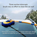 57'' Car Wash Brush with Long Handle Chenille Microfiber Car Wash Kit Mitt Retractable Bent Pole Car Wash Mop for Cars RV Truck Boat (Blue-2)