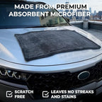 1200GSM Microfiber Car Drying Towel, Double-Twist Loop, Ultra-Absorbent, Quick-Dry, Lint- & Streak-Free, Scratch-Safe, for Car Wash & Detailing (1 Pack) (Dark Grey, 24" x 36")