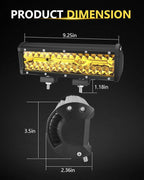 9 Inch Yellow Led Lights Bar 2PCS 360W 36000LM Spot & Flood Combo Fog Lamp Triple Row Off Road Light Bar Waterproof Led Work Lamps Compatible with Pickup,Truck,SUV,ATV,RZR,Boat Marine -2 PCS…