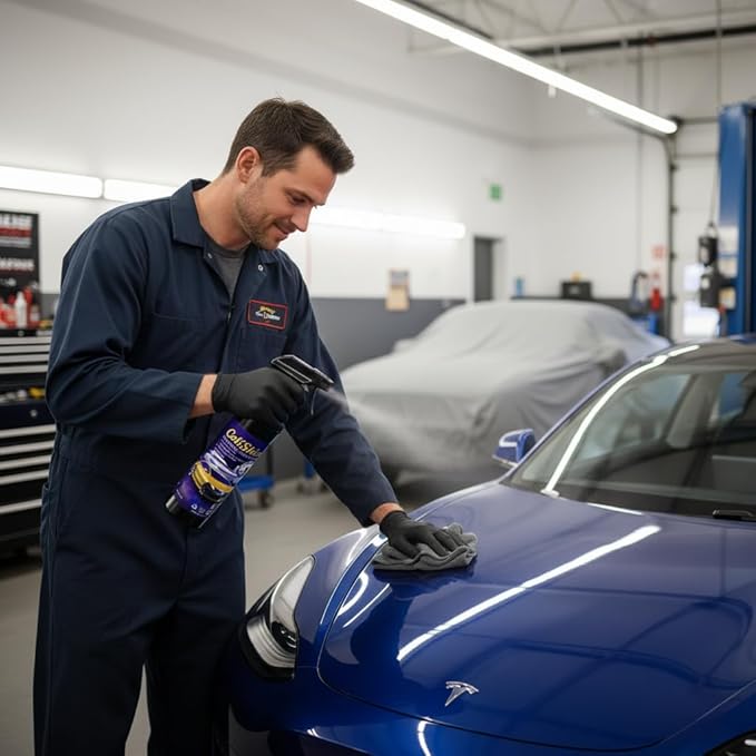 CaliShine Quick Effect Coating Spray - 16.9 fl oz Waterless Ceramic Car Wax Coat - Detail Polish & Cleaner for Cars Boat Body & Glasses, Window Glass and Headlight - Shine Restoration Kit (500 ml)