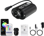 AKEPO Mini Size 6W Twinkle Fiber Optic Light Engine Only, RGBW Bluetooth APP Control + Music Sync + 28-Key Remote Control for Car Home Star Headliner