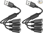 MOGOOD Type A Splitter 1 Male to 3 Female USB 2.0 Adapter Type a Power Spliter USB Extension Cord USB 3 Way Split Hub for Charging/Data Transfer/Laptop/Mac