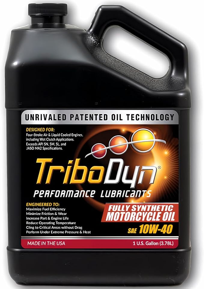 10W40 Motorcycle Oil JASO MA2 Full Synthetic – Patented Ceramic Coating Technology – For Motorcycles, ATVs, UTVs & Watercraft (1 Gallon)