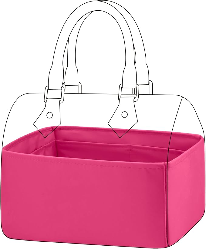 DGAZ Silk Purse Organizer Insert Fits LV Speedy 16/20/25/30/35/40/45 bags，Silky Smooth Bag Organizer，Luxury Handbag & Tote Shaper(Rose pourpre,SP35)