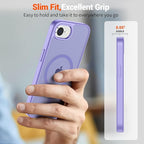 SUPFINE Magnetic for iPhone 17e Case/iPhone 16e Case (Compatible with MagSafe) (Military Grade Drop Protection) Slim Translucent Matte Shockproof with Anti-Fingerprint Phone Case,Purple