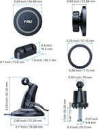 YRU [True Upgraded Military-Grade Phone Holder for Magsafe Car Mount 360° Rotating Vacuum Suction Dashboard, 2800gf Strongest Magnetic Windshield Phone Mount for iPhone 17 Pro Max 16 15 14,Black