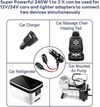 Car Cigarette Lighter Splitter, 12v Splitter Adapter for Car,Supports Fast Charging,1 to 2 Car Cigarette Lighter Splitter Power Charger Port, for 12/24 Volt Cars Vehicle,with on Off Switch