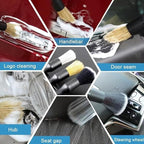 8PCS Car Detailing Brush Set，Soft Car Cleaning Brush，for Cleaning interiors Car Betailing Kit，Ventilation Opening、Console、Seat Seam