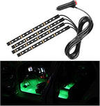 Car LED Strip Light, 48 LEDs RGB Neon Interior Atmosphere Lights, 12V Under Dash Ambient Night Light, Cigarette Lighter Auto Interior Decorative Lamp, Car Accessories (Green)