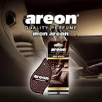 AREON MON MA42 Hanging Best Car Air Freshener Leather Interior Scent, Paper Hanging Ornaments, Long Lasting Scent for Car or Home 12 Pack