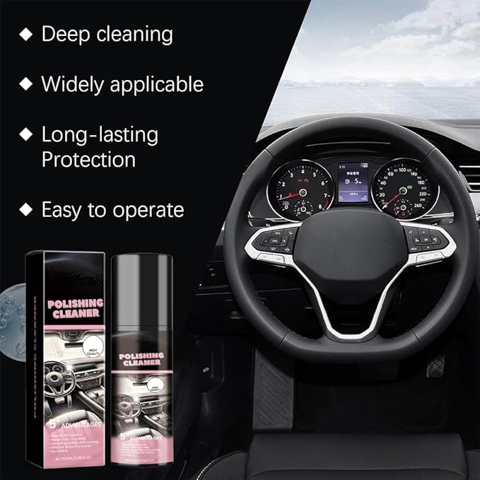 Car Interior Cleaner, 100ml Car Interior Cleaner, Car Interior Polish Detailer and Cleaner, Long Lasting Super Shine Dressing and Car Interior Detailer Spray for Cleaning and Brightening