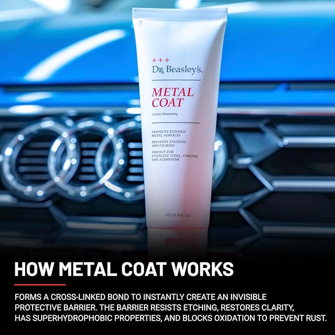Dr. Beasley's Metal Coat 32 oz - 3 Year Protective Nanocoating for Exposed Metal, Enhances Shine & Clarity, Instant Bonding, Resists Stains, Fine Scratches, Etching