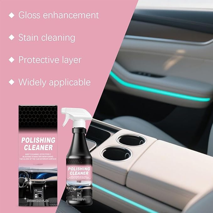 Car Interior Care & Cleaner Spray, 2026 New Polishing Cleaner Ca𝐫 Interior, 237ml Deep Cleaning Spray, C𝐚r I𝐧t𝐞ri𝐨r 𝐂l𝐞a𝐧e𝐫 for Dashboards, Seats (2pcs)