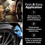 Ethos Graphene Shine - Trim & Tire Shine Spray, High Sheen, Non Greasy, Sling Free Finish! Conditions and Protects Rubber with UV Protection (16 Oz - 2Pack)