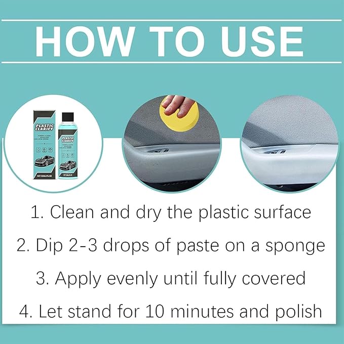 Plastic Clarify Tire Shine, Plastic Clarify For Cars, Car Trim & Plastic Restorer for Refreshing FadedPlastic, Exteriors & Interior Detailer Spray, Plastic Rubber Leather Restorer For Cars (2PCS)