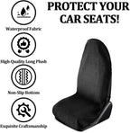Car Towel Seat Cover, Performance Microfiber Washable Non Slip Vehicle Front Seat Covers, Sweatproof Automotive Interior Chair Protectors, Universal for SUV Automobile Truck (Black)