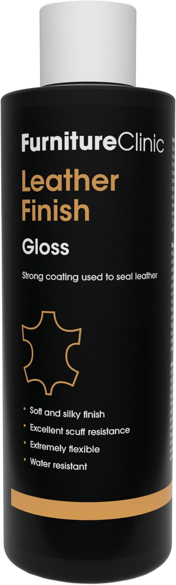 Furniture Clinic Leather Finisher Gloss | Seal & Protect | Suitable for Leather Sofas, Car Interiors, Handbags, and More | Flexible | Prevents Scratches and Scuffs | Gloss Finish (250 ml / 8.5 oz)
