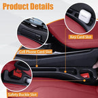 Car Seat Gap Organizer,Seat Gap Filler with Seat Belt Holes,Universal Fit for SUV/Truck/Pickup(Black,2Pack)