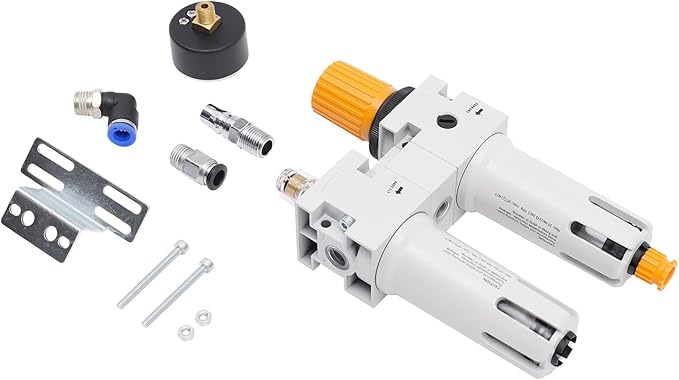 Tire Changer Machine Parts Air Pressor Oil Water Separator with Digital Tire Pressure Gauge Regulator Trap Filter Tire Changer Air Pressor Fit and Maximum Pressure of 145Psi