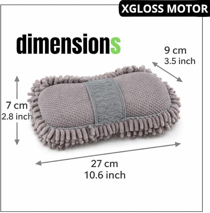 XGloss Motor™ Premium Dual-Action Wash Sponge – Scratch-Free Car Wash Sponge with Soft Foam Side & Bug Removal Scrub Backing