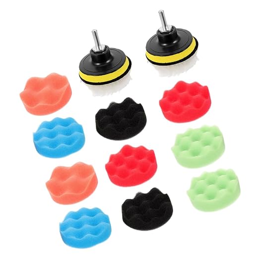 2 Sets Polishing Pads for Drill Versatile Buffing Sponge Kit for Car Waxing and Detailing Drill Attachment Wear Resistant High Efficiency Cleaning and Polishing