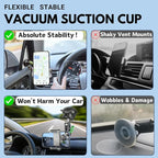 Suction Cup Phone Mount, Ultra-Stable Phone Holder for Vlog Shooting, 360 Rotation for Windshield, Roof Glass, Car Window, Fit for All Smartphones