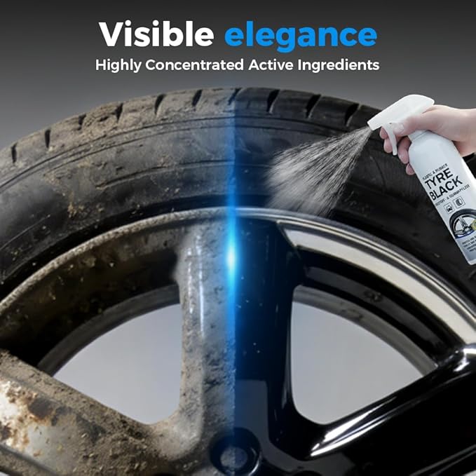 Plastics & Rubber Tyre Shine & Protector Spray, 2026 New Tire Spray Trim Plastic Restorer for Car, Wheel Cleaner Car Detailing Kit for Tire Coating Dressing (2 pcs)