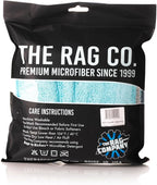 The Rag Company, The Liquid8r, Absorbent 70/30 Blend Microfiber Drying Towel for Cars, Trucks, and SUVs, Safe for Detailing, Scratch-Free, Twist Loop, 1100 GSM, 16x16 Inches, Aqua Blue/Grey, 2-Pack