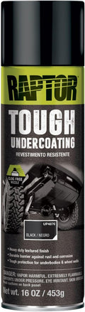 RAPTOR 1K Tough Undercoating, Professional Grade Protective Truck Spray Paint, Extra Durable, 16 oz