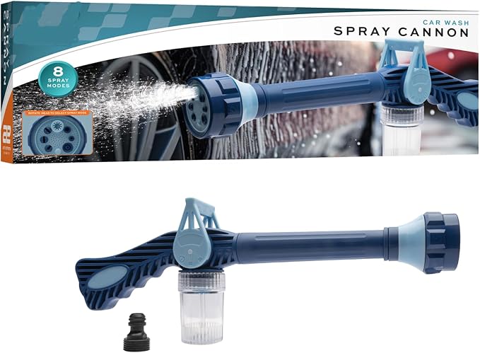 Perfect Life Ideas Car Wash Sprayer Cannon with Soap Dispenser, Multi Pattern Spray Gun for Garden Hose, Adjustable Water Sprayer for Car Cleaning, Trucks, Vans,SUVs and Outdoor Use.
