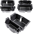 TACOBRO Center Console Organizer Compatible with Jeep Wrangler JL & JLU 2018 2019-2024 2025 2026 Accessories, Gladiator JT Truck 2020 2021 2022 2023-2026 Insert Tray Armrest Storage Box, White