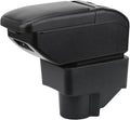AULPHIKE Compatible with Ford Fiesta Armrest 3 2011-2018 Car Center Console Organizer Armrests Double Layer Storage with USB Ports（Carbon Fiber Style）
